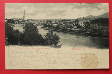 AK Gruss aus Villach / 1899 / vom Eisenbahndamm / Brücke / Kärnten